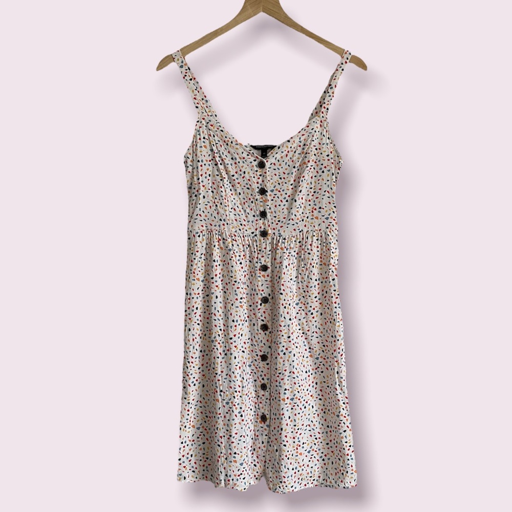 Banana Republic || terrazzo print button down dress